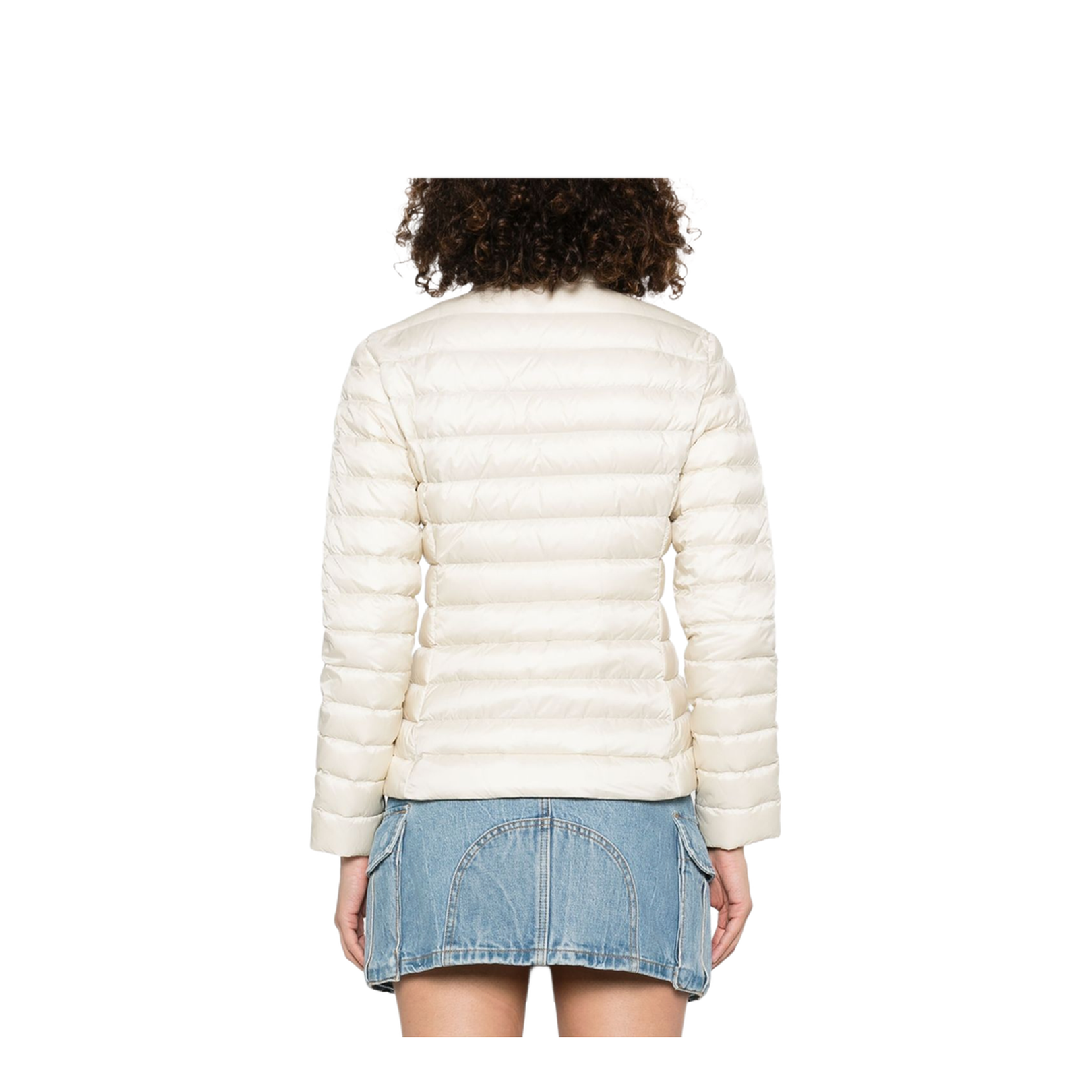 White Ivory Igelle Short Down Jacket