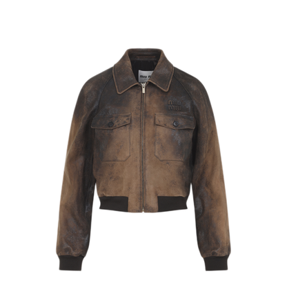 MAYFEYR - Miu Miu - Lamb Leather Jacket - MPV991SOOO18BTF0046