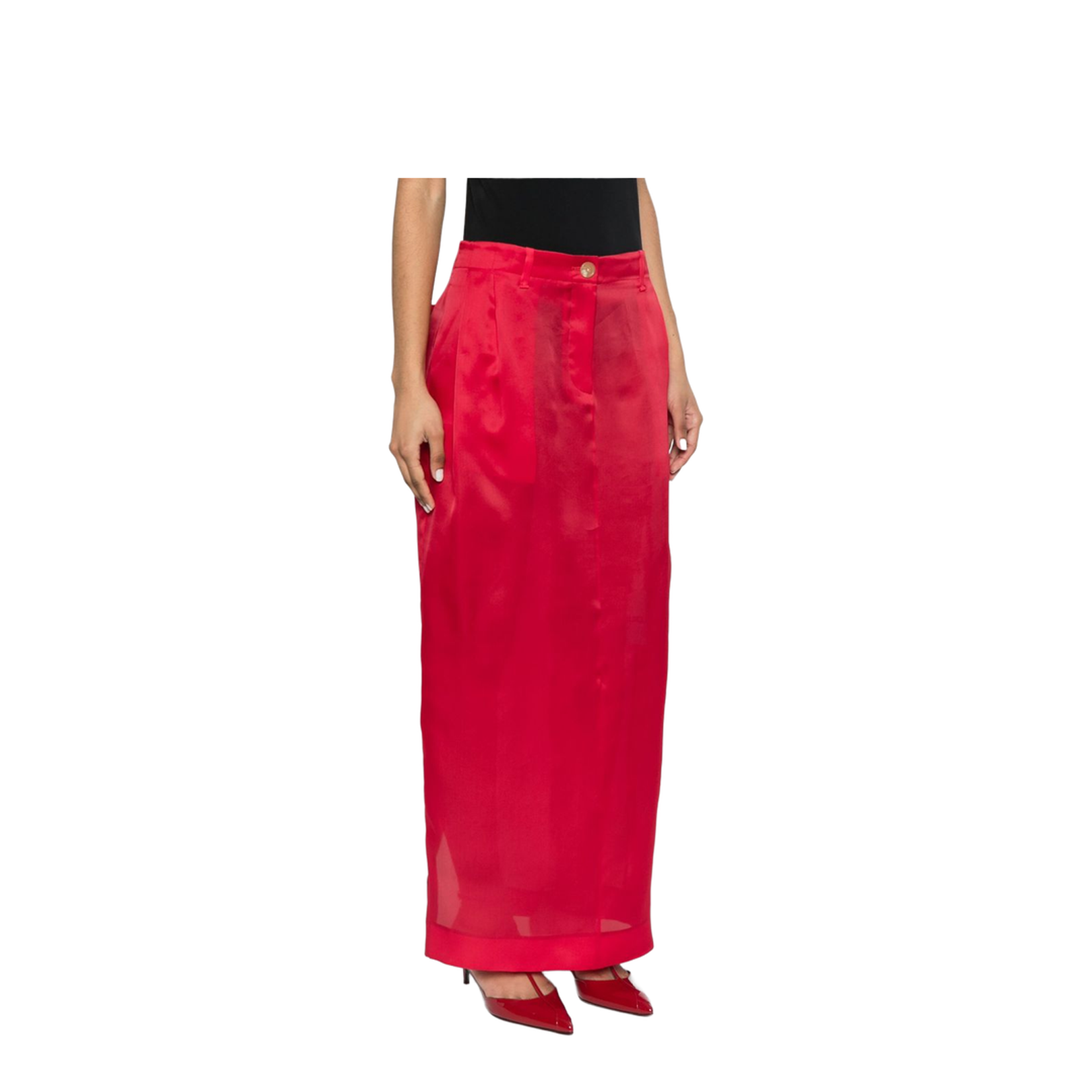 Silk Skirt with Concealed Fly and Pockets