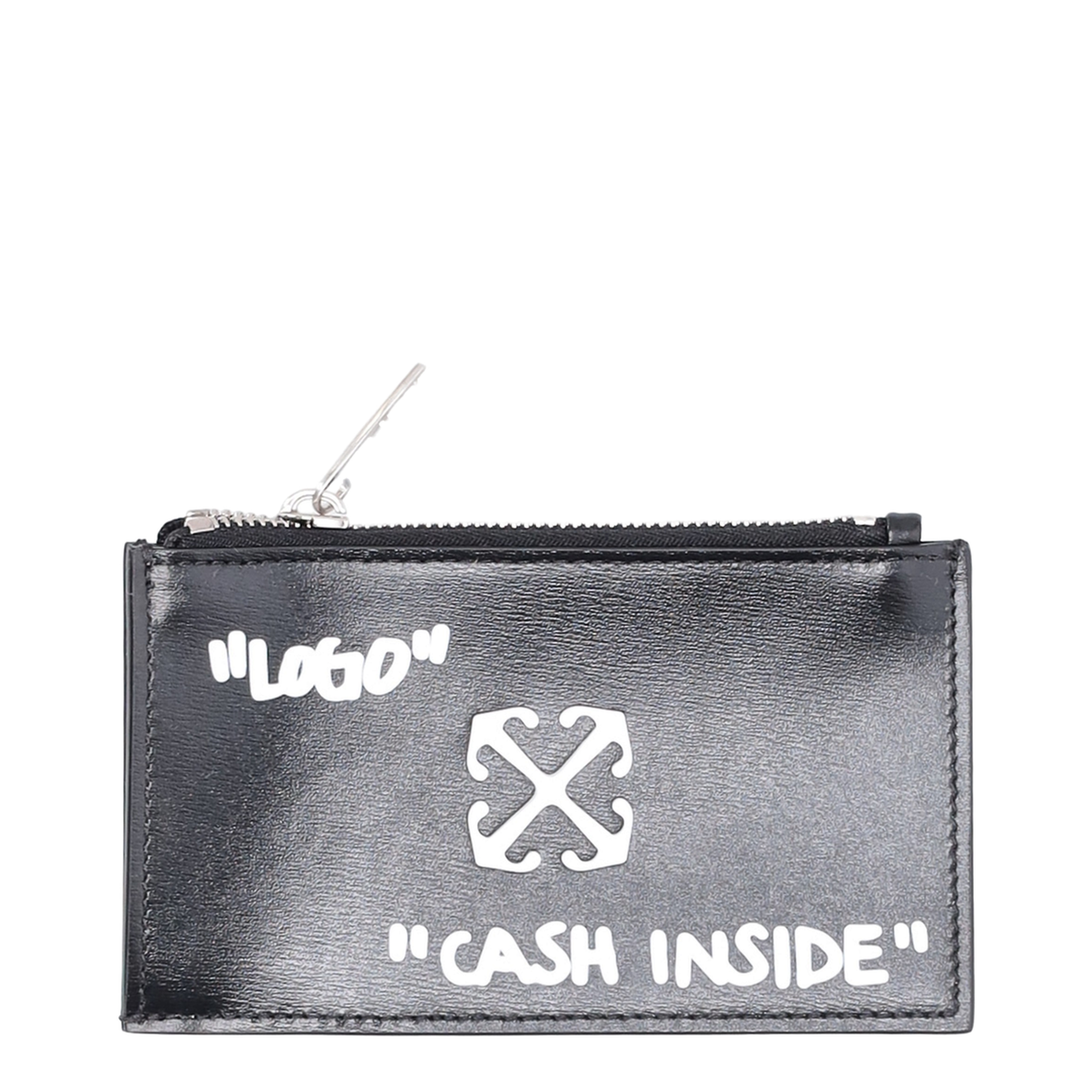 Zipped Card Case Quote Black