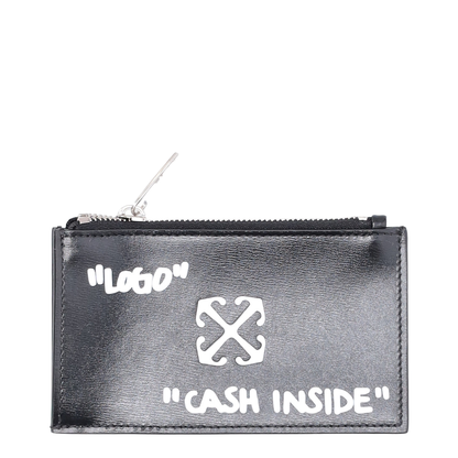 Zipped Card Case Quote Black