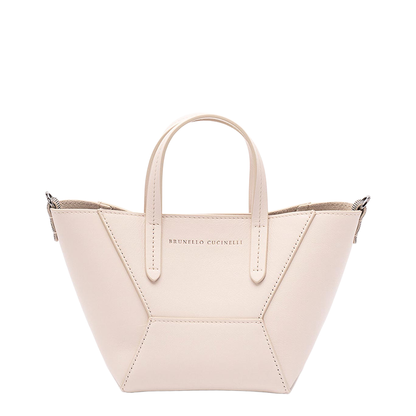 Mini BC Duo Leather Tote Bag - Brown