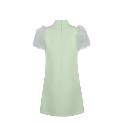 Feathered Wool And Silk Dress
