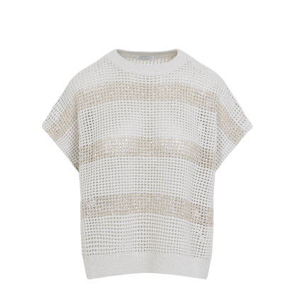 Knit Striped Sweater Ivory