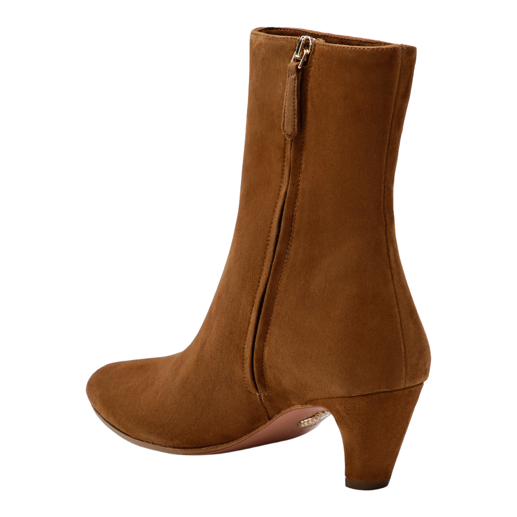 MAYFEYR - Aquazzura - Chestnut Sloan Suede Ankle Boots - SLNMIDB0SUECHT