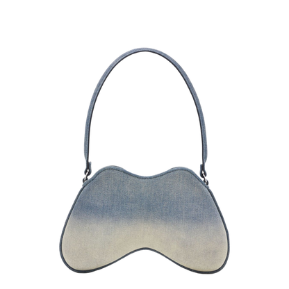 Double-D Medium Solarised Denim Shoulder Bag - Blue