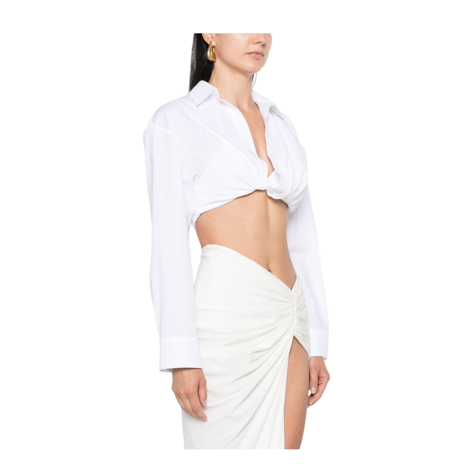 White Cotton Blend Poplin Shirt