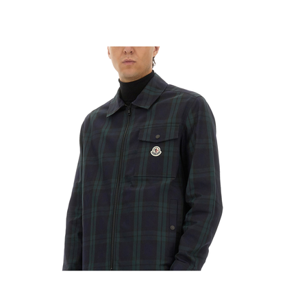 Checked Cotton Gabarine Shirt Jacket