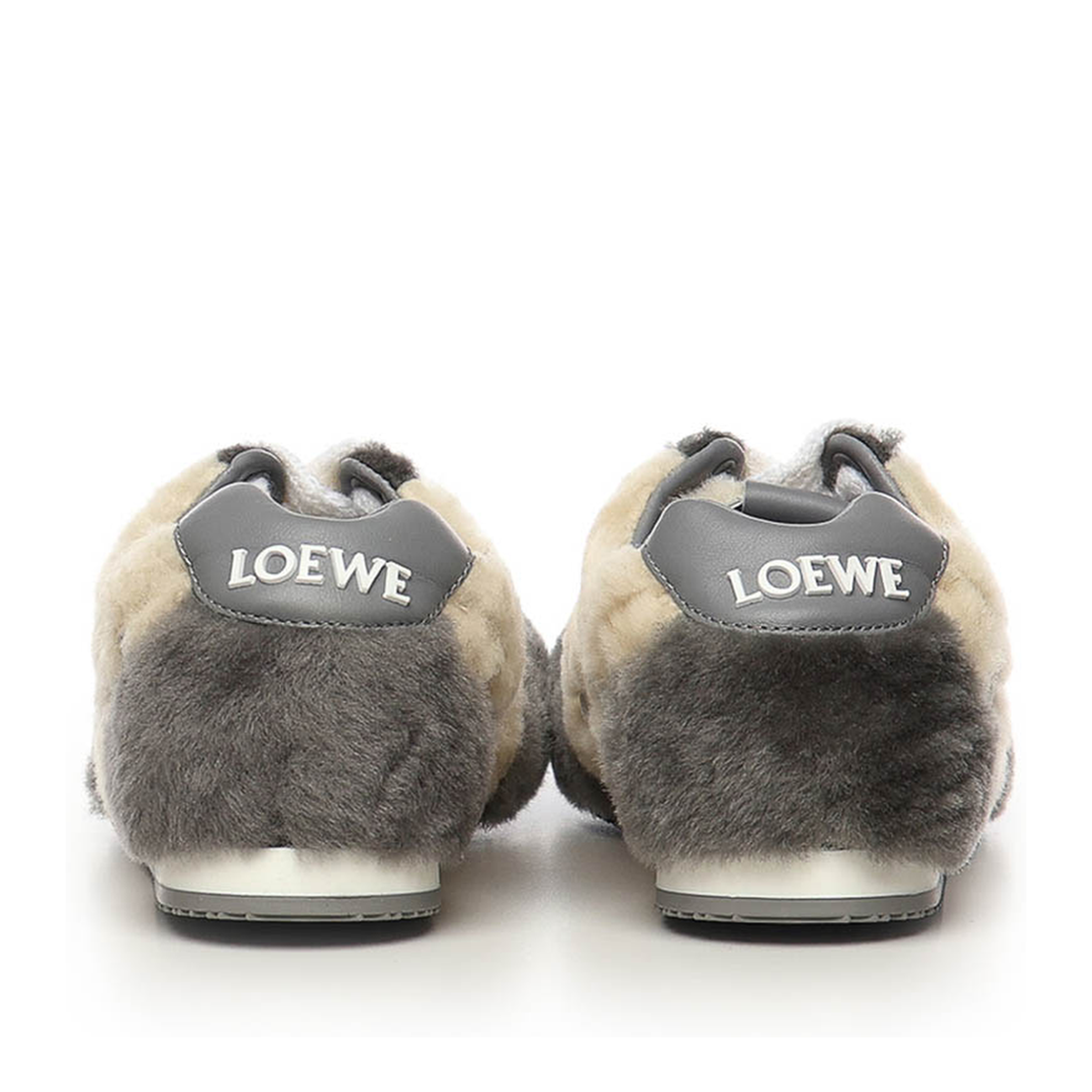 Ballet Runner Shearling Sneakers in White