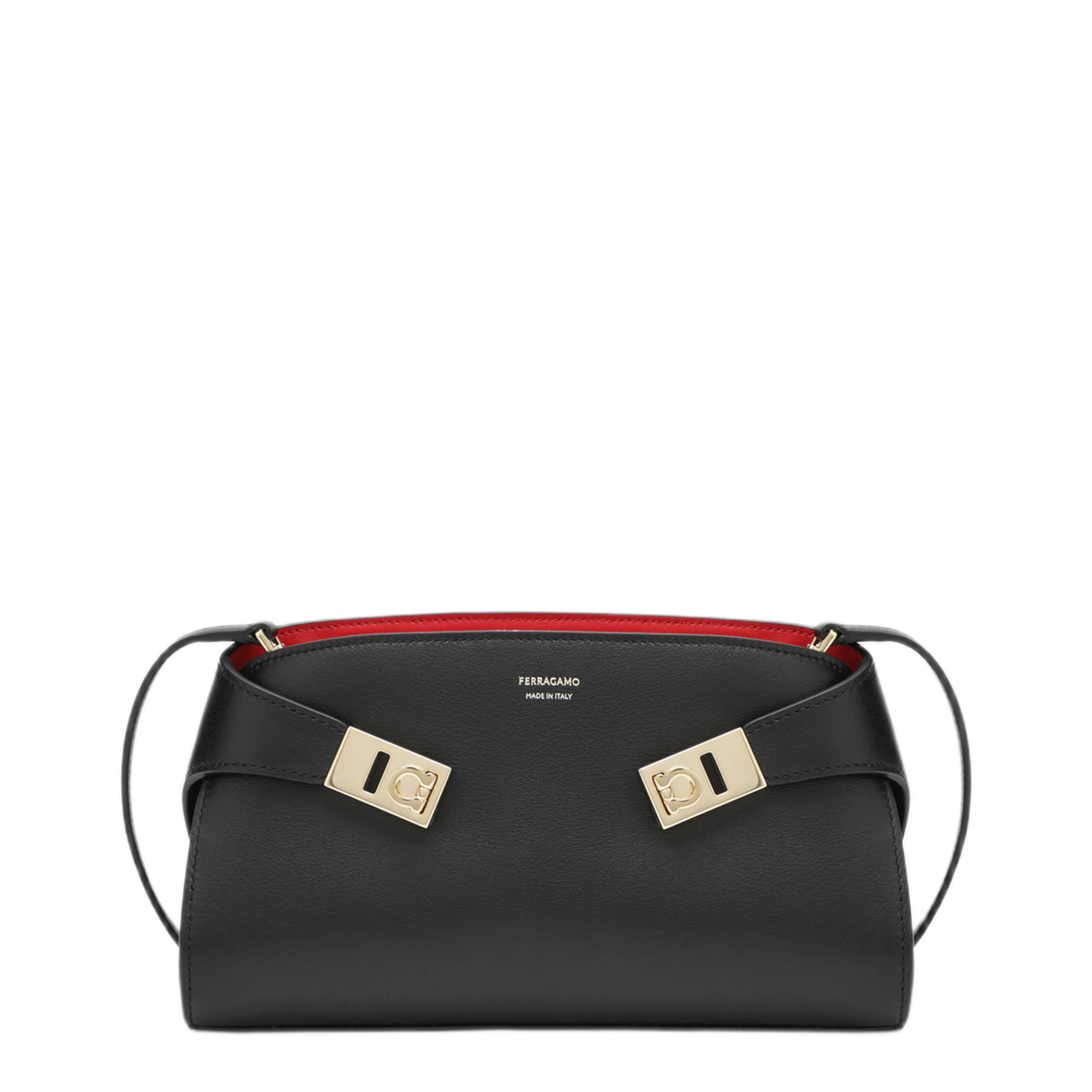 MAYFEYR - Ferragamo - Hug Black Red Calfskin Mini Crossbody Bag - 0774628LENF