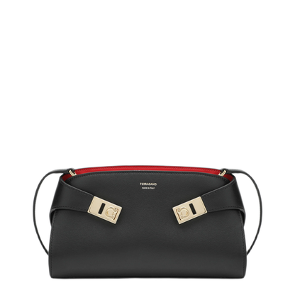 MAYFEYR - Ferragamo - Hug Black Red Calfskin Mini Crossbody Bag - 0774628LENF