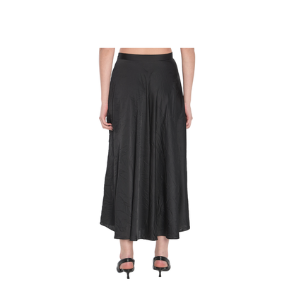 Satin Asymmetric Draped Skirt