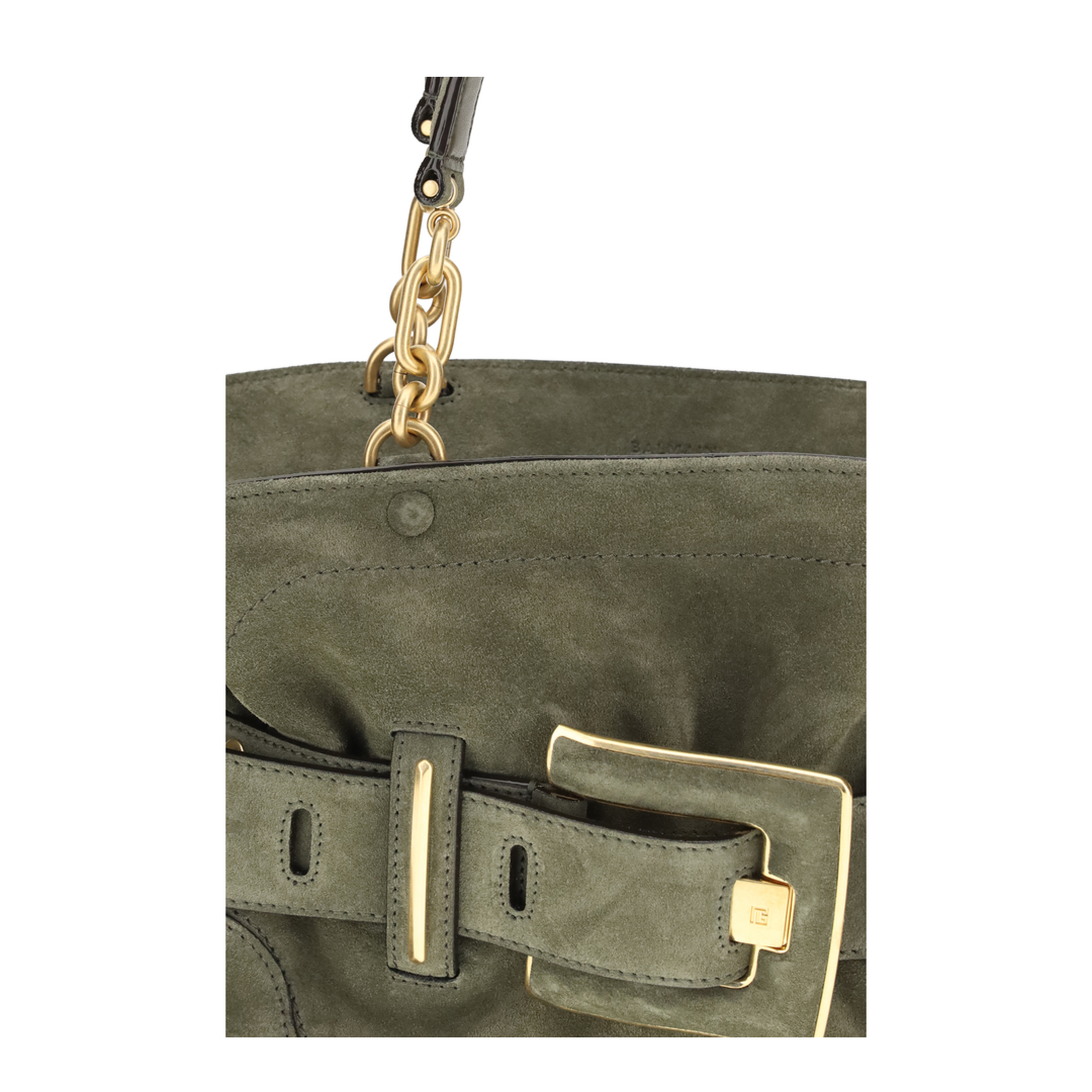 MAYFEYR - Balmain - Anthem Bag In Suede Leather - GN0DB035LCAO