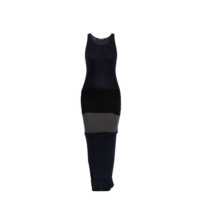 Upside Down Dress in Navy Blue/Gray