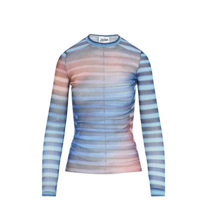 MAYFEYR - Jean Paul Gaultier - Mesh Printed Air Long Sleeves Top - 2503WTO336M005P565034