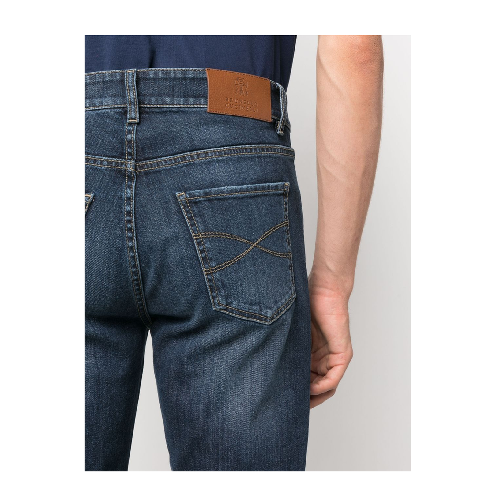 Logo Embroidery Stretch Jeans