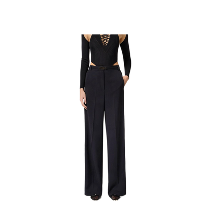 MAYFEYR - Elisabetta Franchi - Black Trousers - PA08751E2110
