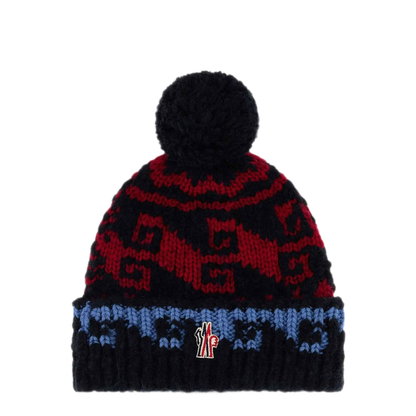 Embroidered Wool Blend Beanie Hat