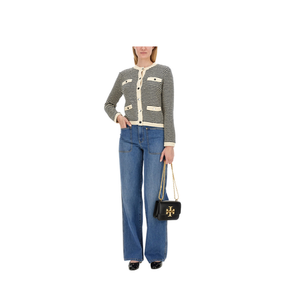 Kendra Contrasting-trim Striped Cardigan