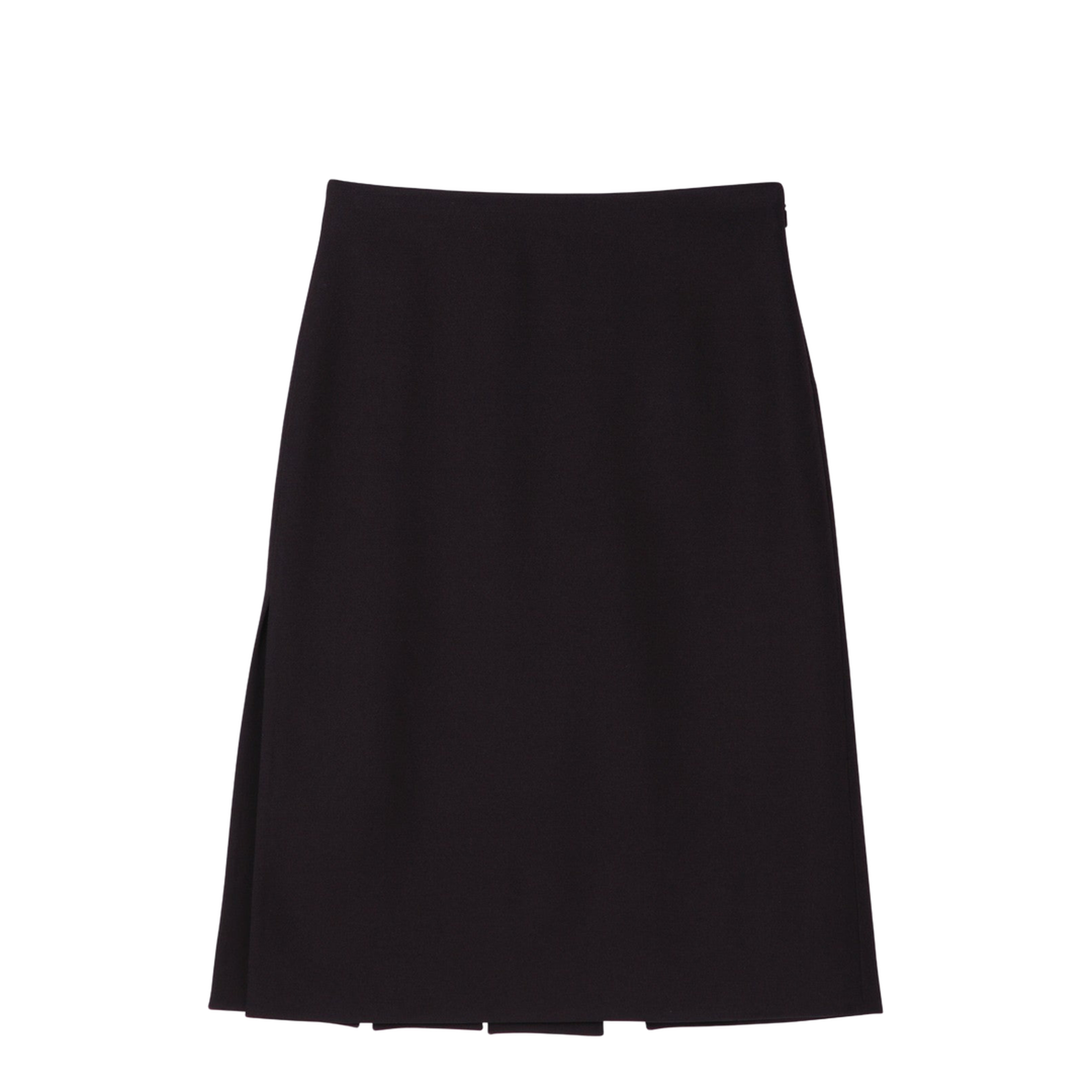 Burgundy Grain de Poudre Wool Skirt