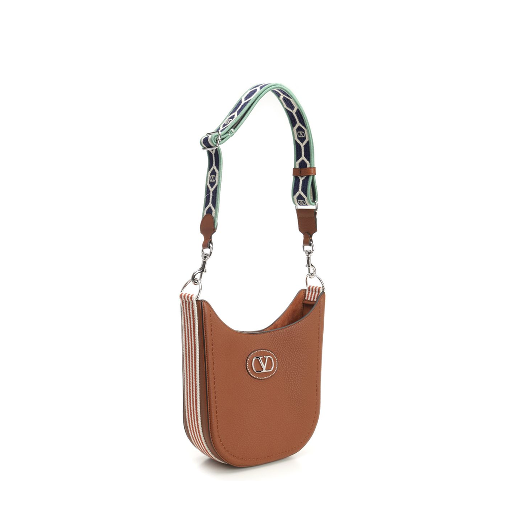 Caramel Leather Vlogo Signature Shoulder Bag