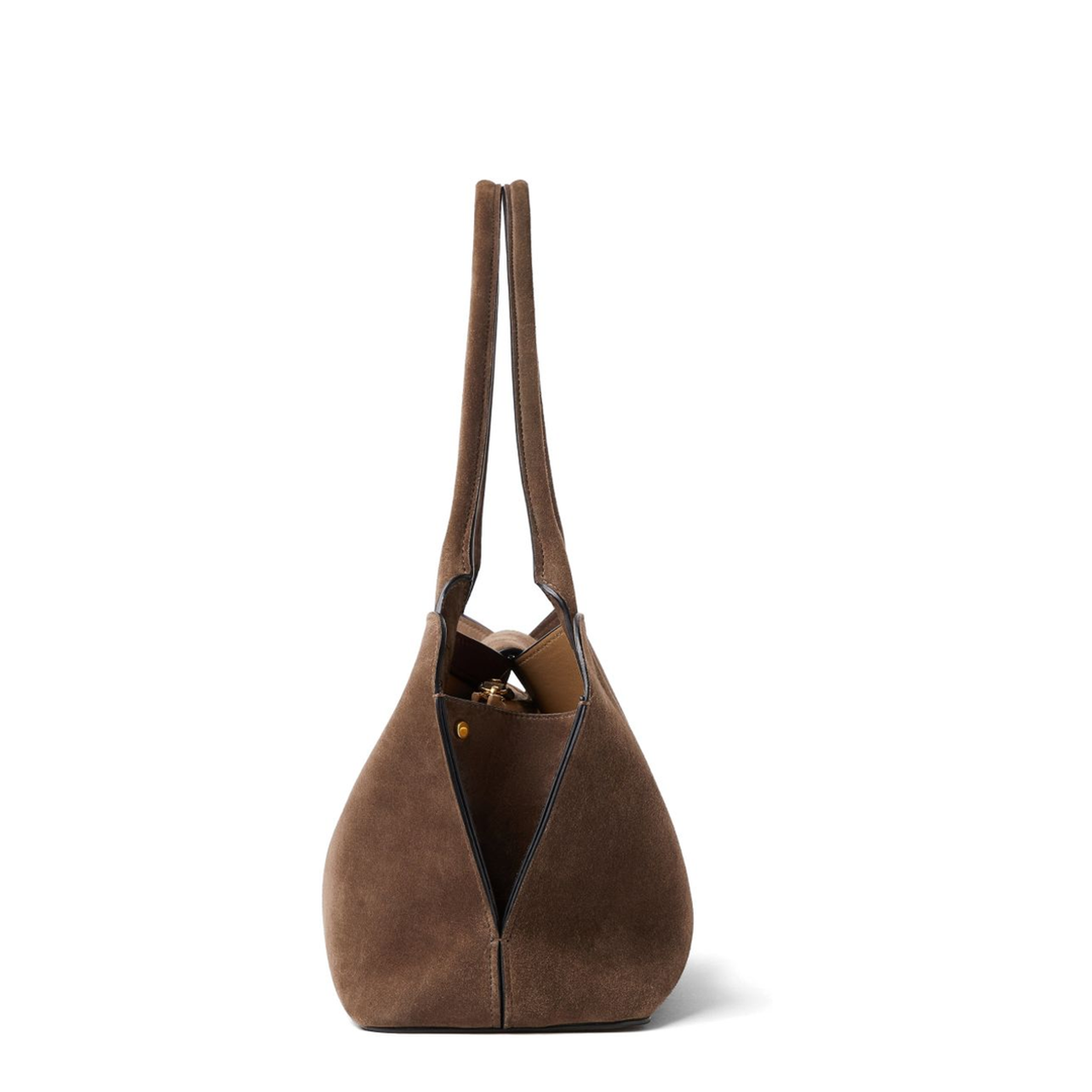 Vivian Medium Suede Shoulder Bag - Brown