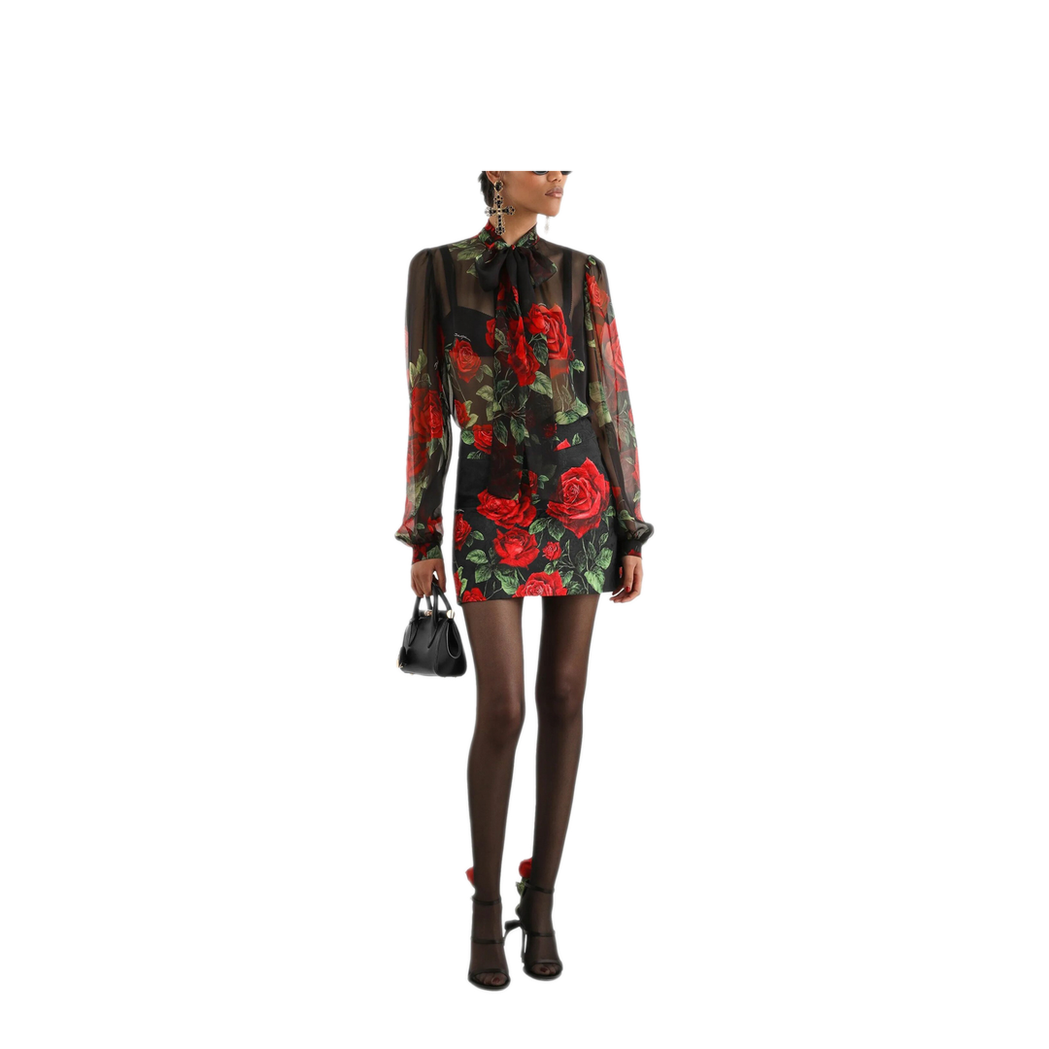 MAYFEYR - Dolce & Gabbana - Mini Skirt Rose Print - F4DEPTFSTB4HN6EJ
