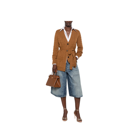 MAYFEYR - Valentino - Cable-Knit Belted Cashmere Cardigan - BKA16DAB9