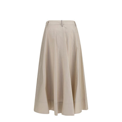 MAYFEYR - Brunello Cucinelli - Cotton Poplin Skirt With Monili Detail - M0F79G3951