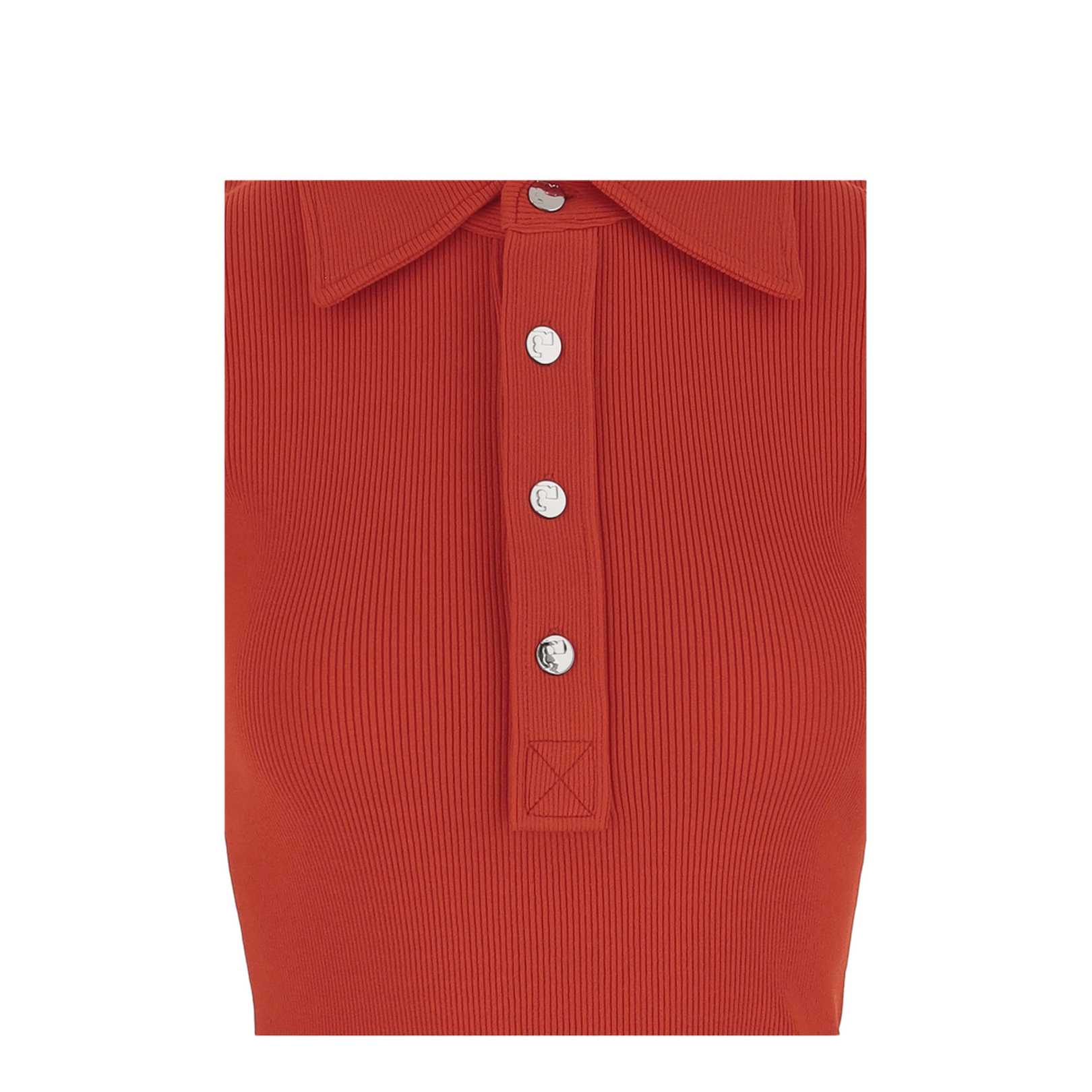 Coral Red Viscose Blend Polo Shirt