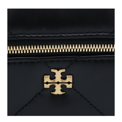 Kira Diamond Quilt Vanity Case - Black