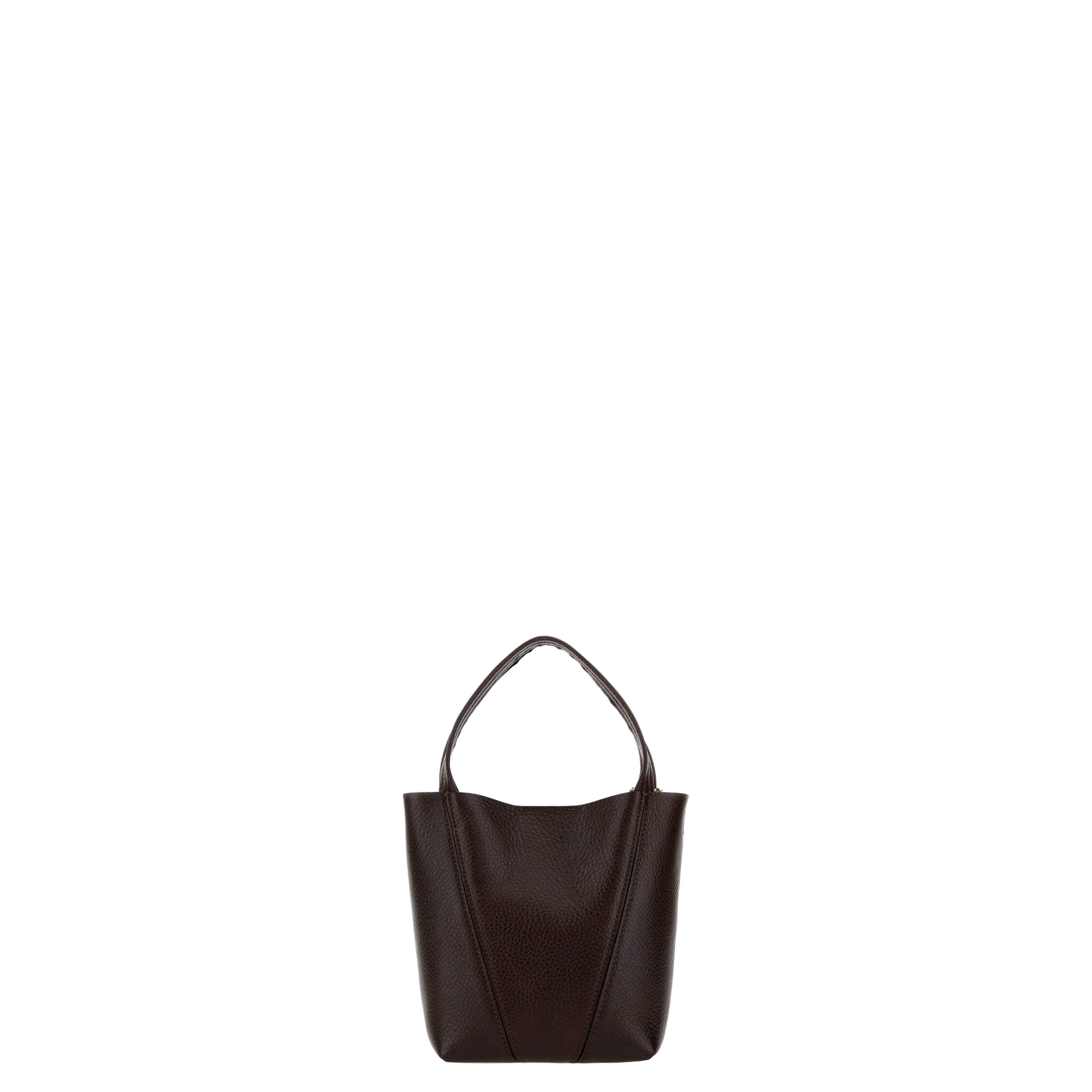 Small Spin Tote Bag in Grained Leather Purple