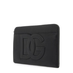 Dolce & Gabbana large hammered leather pouch