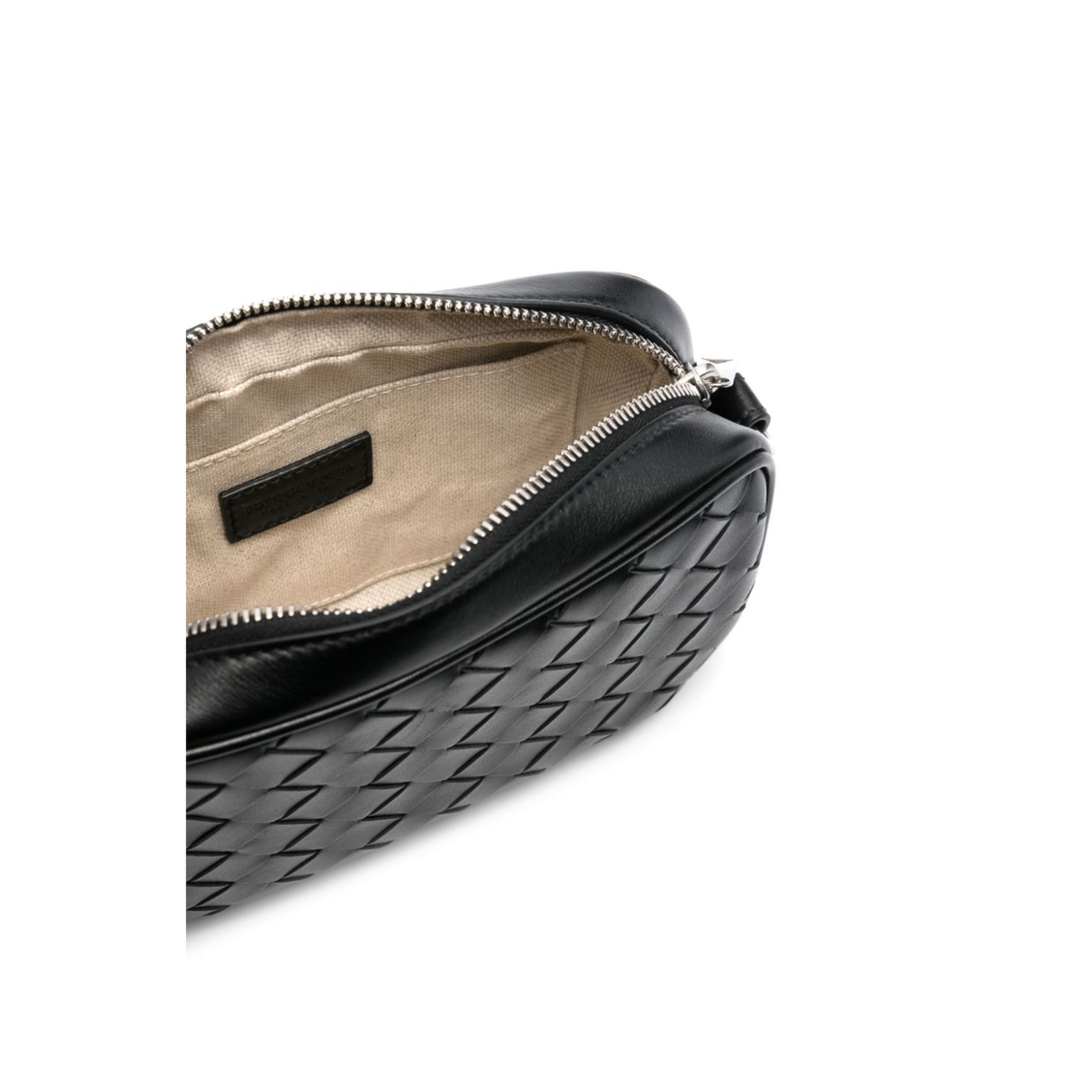 Intrecciato Mini Leather Camera Bags - Black
