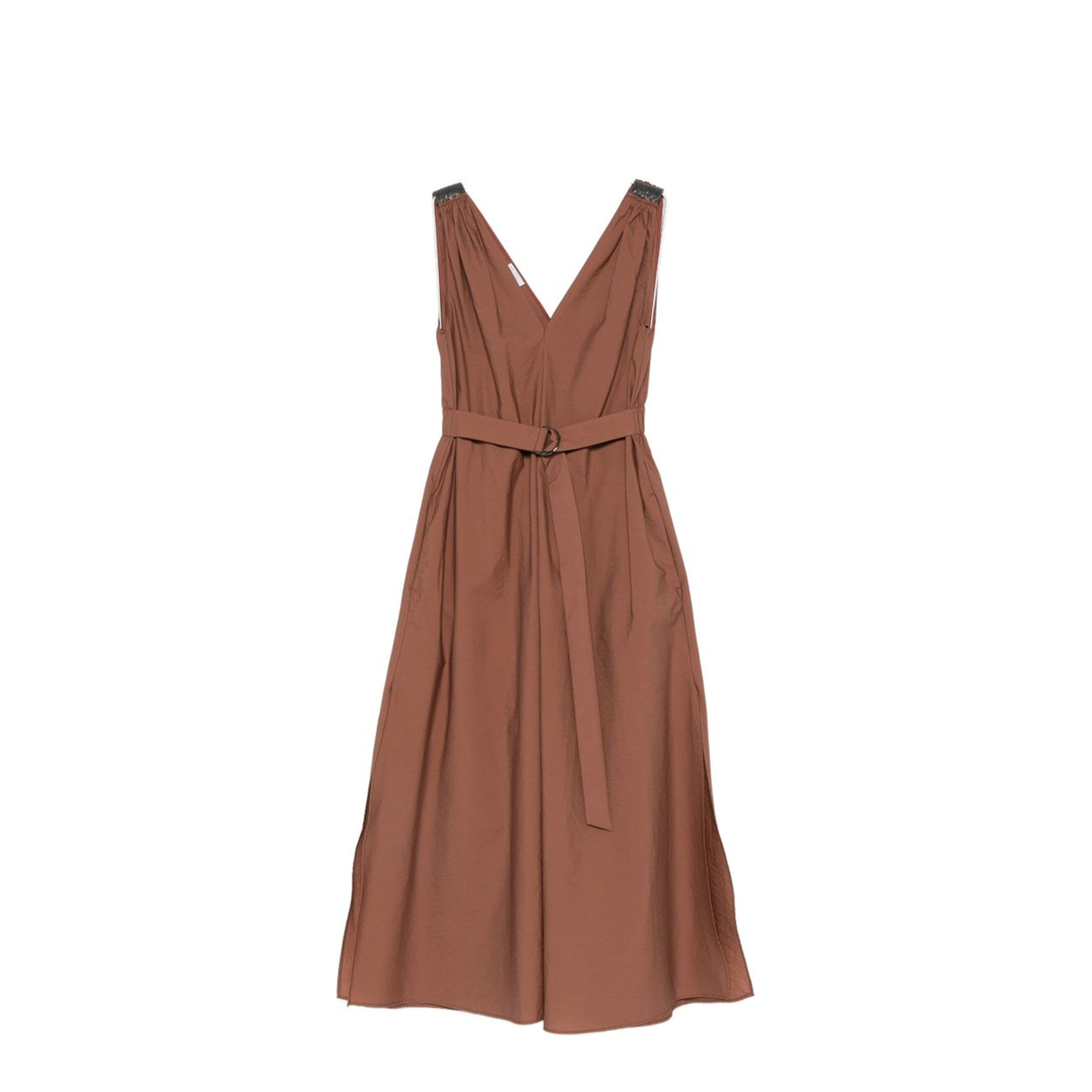 Cotton Long Dress Brown