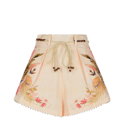 Tuck Linen Pleated Shorts