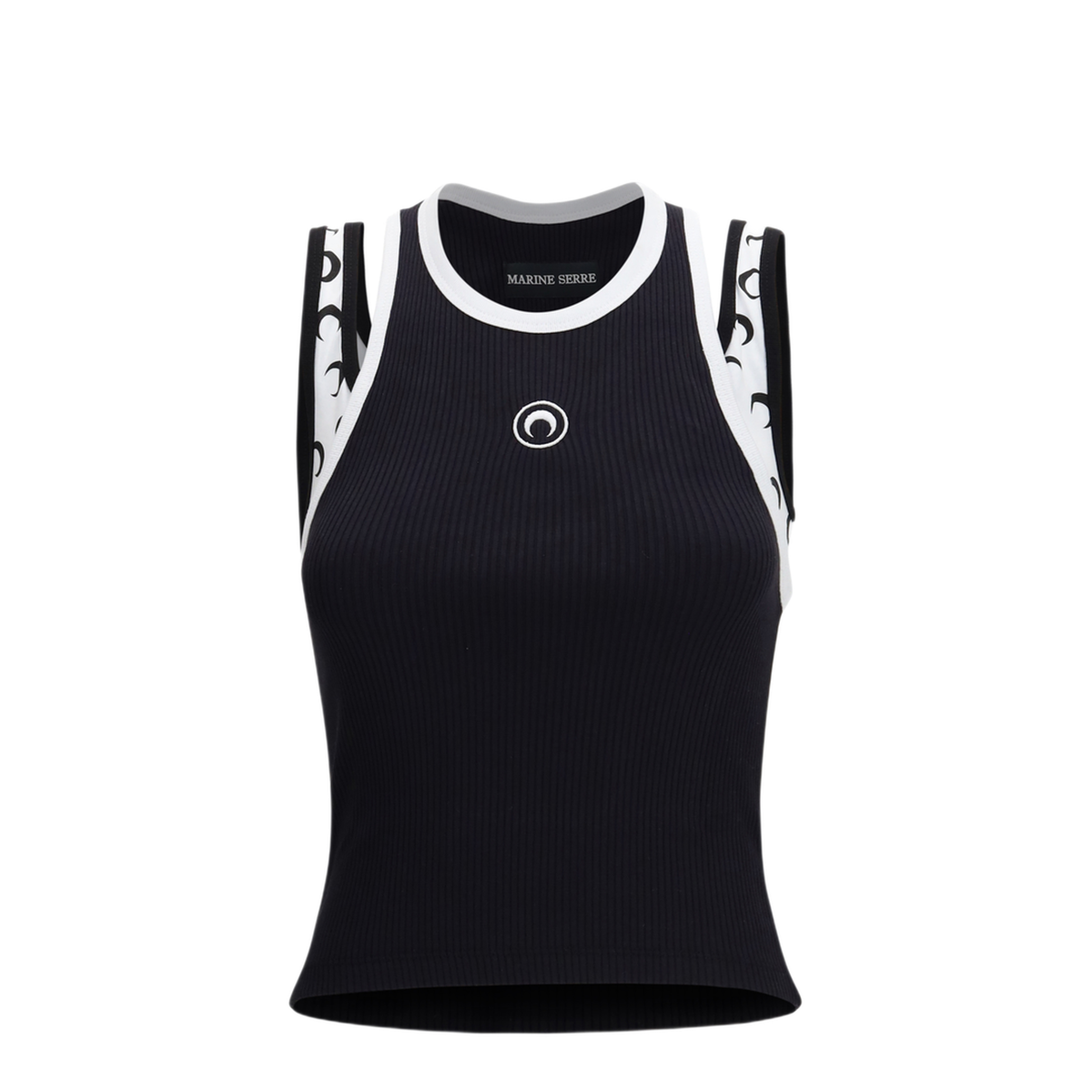 MAYFEYR - Marine Serre - Layered Cotton Jersey Tank Top - WTT040ACJER0125BK99