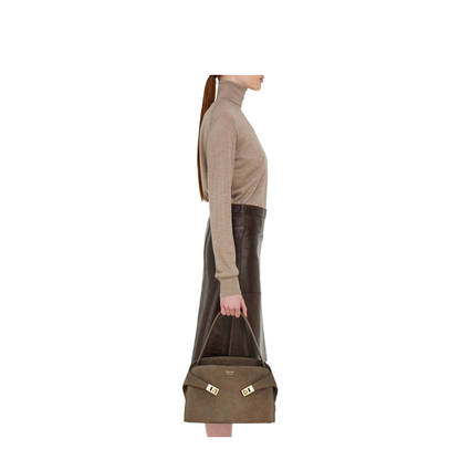 Brown Single Top Handle Bag