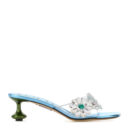 MAYFEYR - Loewe - Toy Slide 45 Flower Sandals - LLST465X03TURQUOISEGREEN