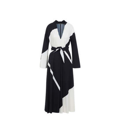 MAYFEYR - ALBERTA FERRETTI - Black Twill Printed Dress - A047101511555
