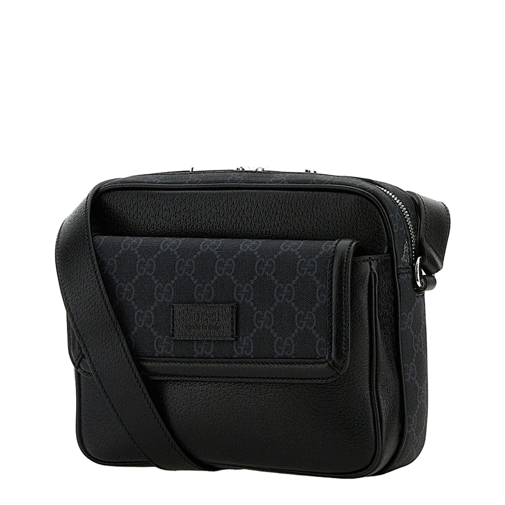 GG Supreme Small Crossbody Bag in Black Leather
