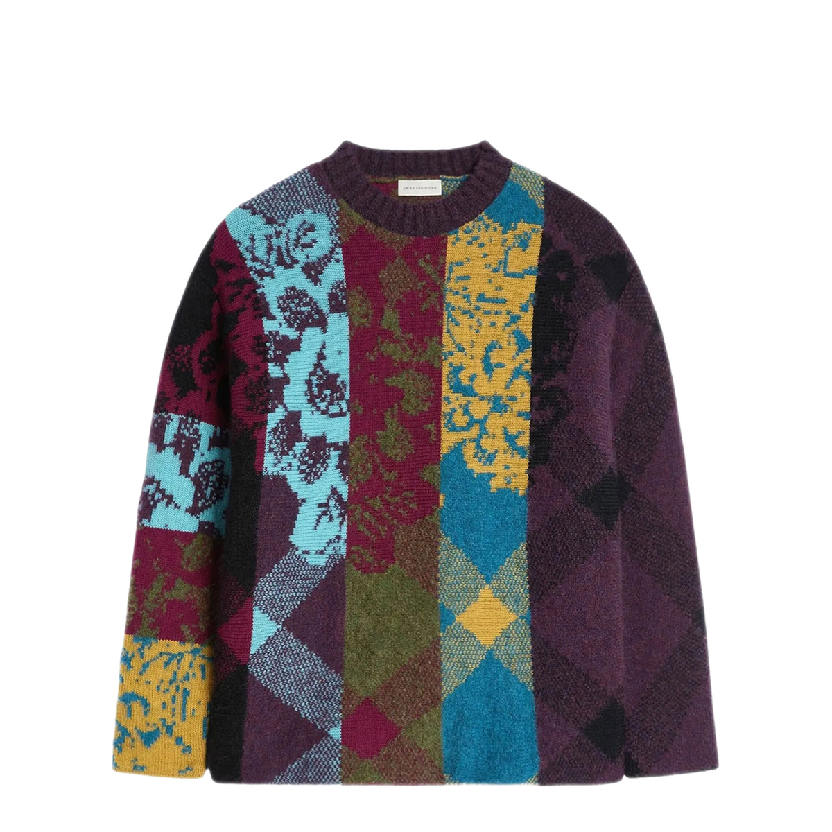 MAYFEYR - Dries Van Noten - Matadi Pullover In Wool Patchwork - 0212334740401
