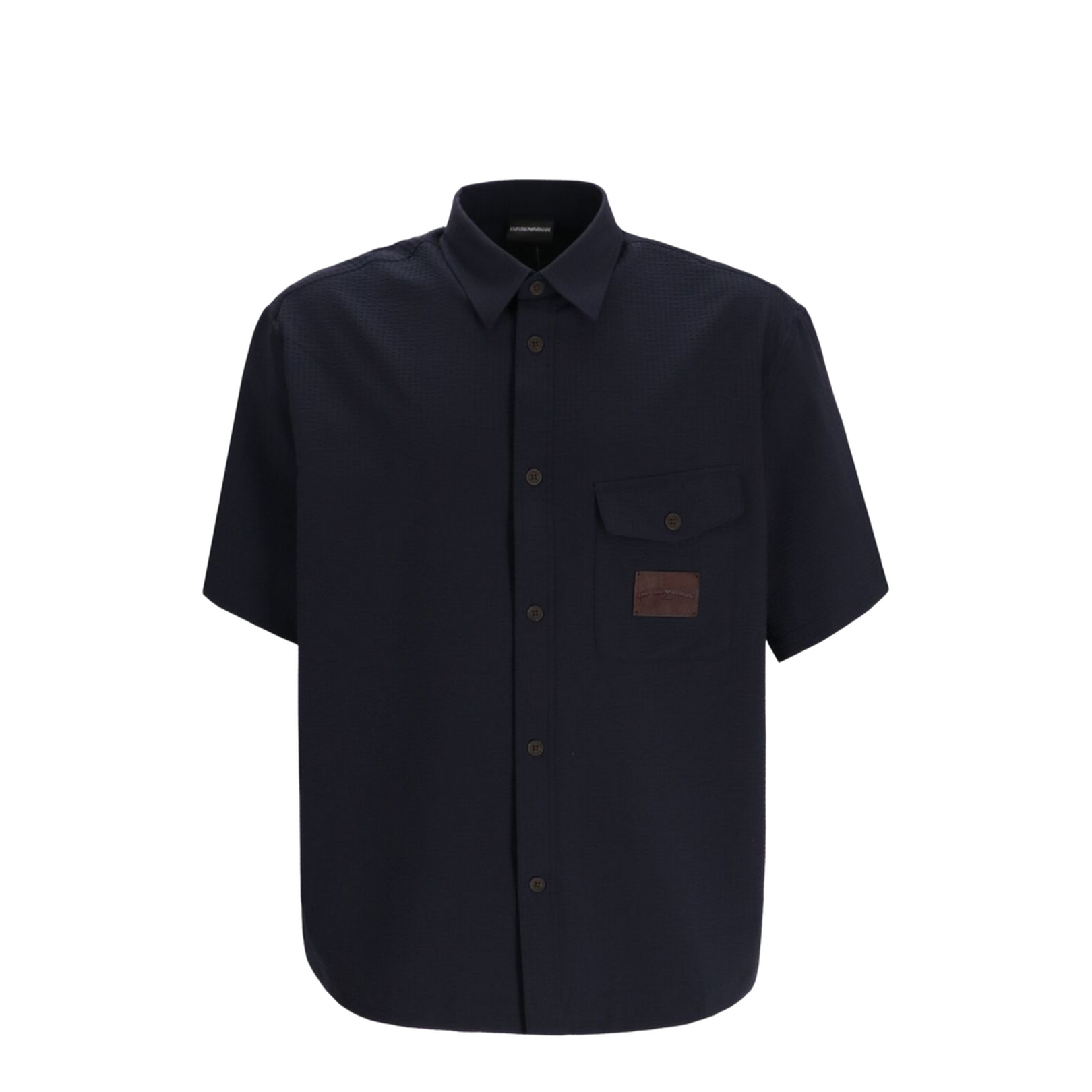 Short-sleeved Oversized Shirt in Nylon Seersucker