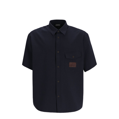 Short-sleeved Oversized Shirt in Nylon Seersucker