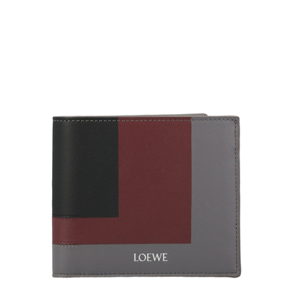 Bifold Wallet In Nappa Calfskin - Ardesia/Deep Ruby