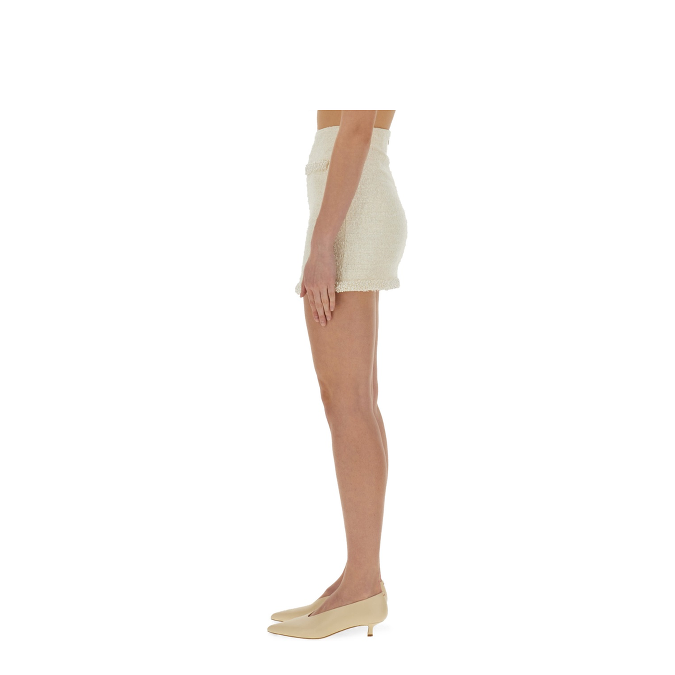 MAYFEYR - Self Portrait - Boucle Mini Skirt With Pearls - RS25164SKCCREAM
