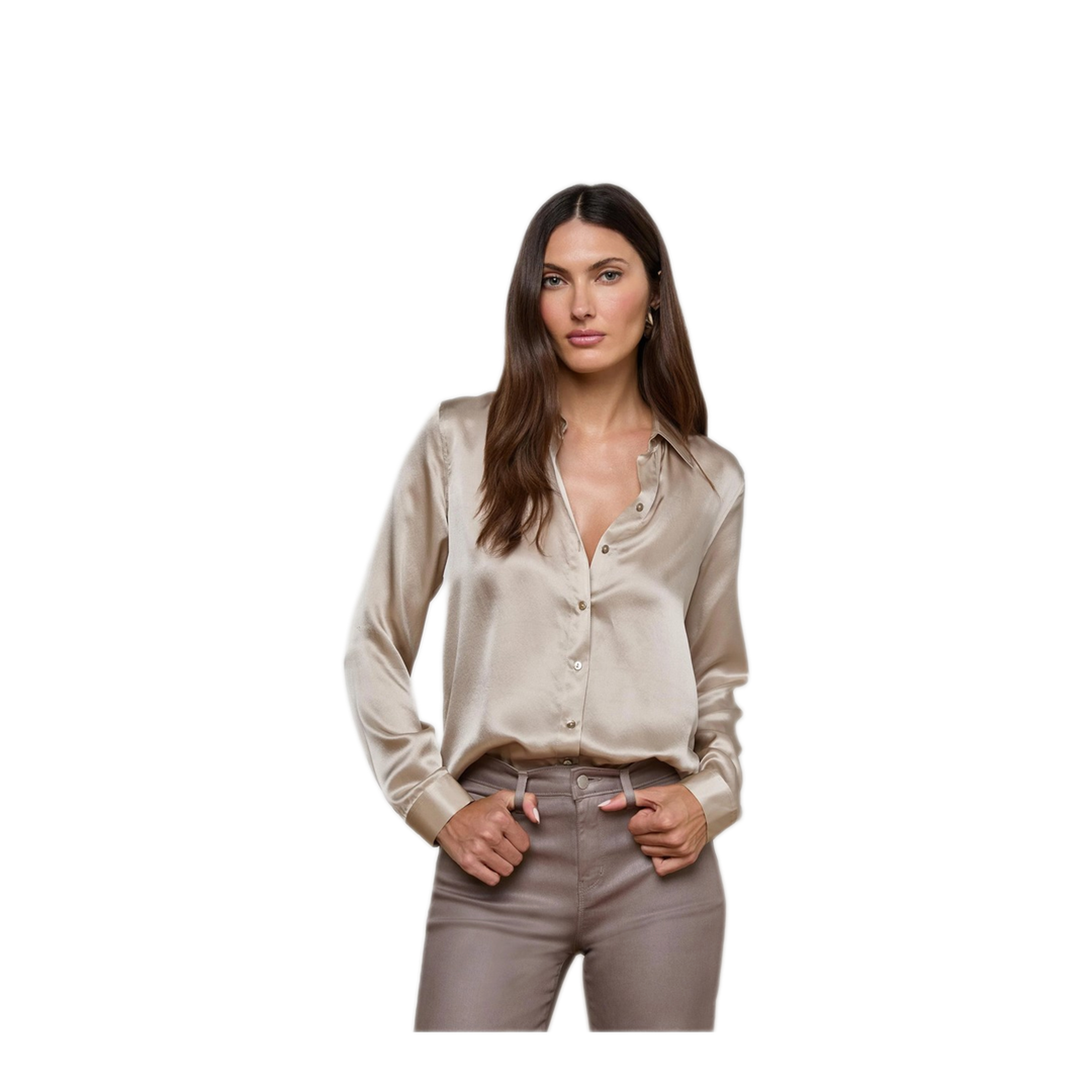 MAYFEYR - L'AGENCE - Grey Silk Shirt - 40223CLZSMKE