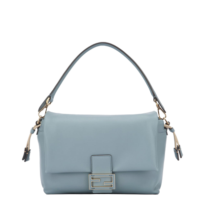 Mamma Baguette Medium Leather Shoulder Bag - Light Blue
