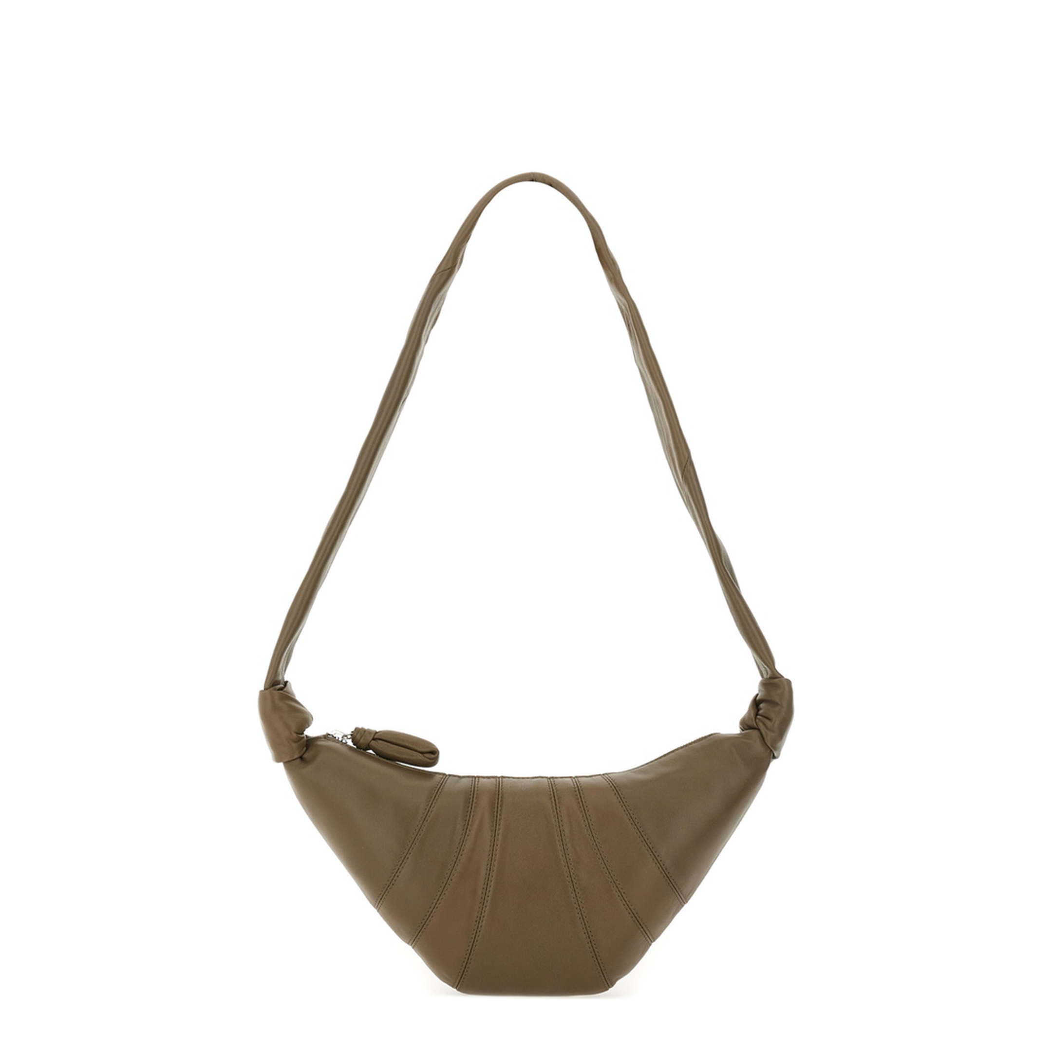 Small Croissant Bag Small Soft Nappa Leather Crossbody - Dark Khaki