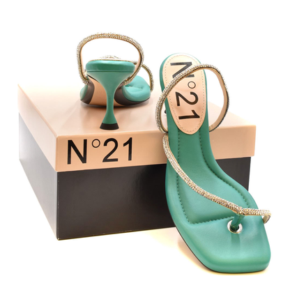 MAYFEYR - N 21 - Green Leather Sandals - 22ECPXNV13021X031